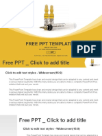 Syringe With Needle and Brown Ampoule PowerPoint Templates Widescreen