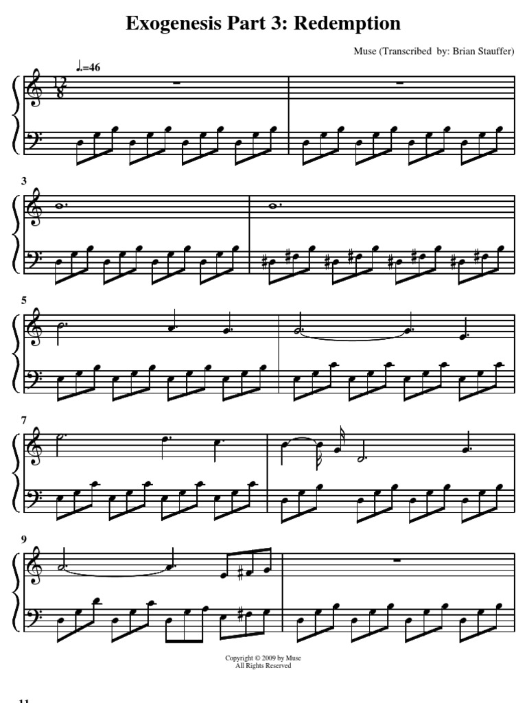 21521380 20178757 Piano Sheet Muse Exogenesis Symphony Part 3 Redemption Currencies Of North America Currency