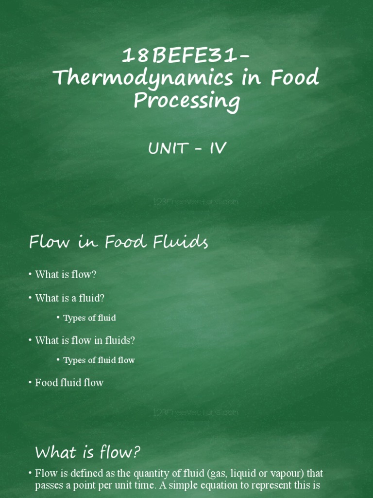 18BEFE31Thermodynamics in Food Processing Unit Iv PDF Fluid