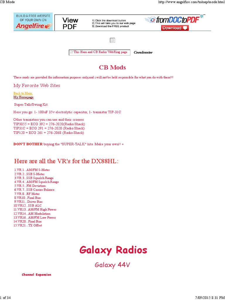 CB Mods | PDF | Printed Circuit Board | Resistor
