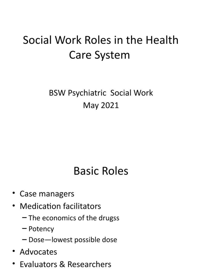Social Work Roles in Healthcare System | PDF | Social Work | Evaluation