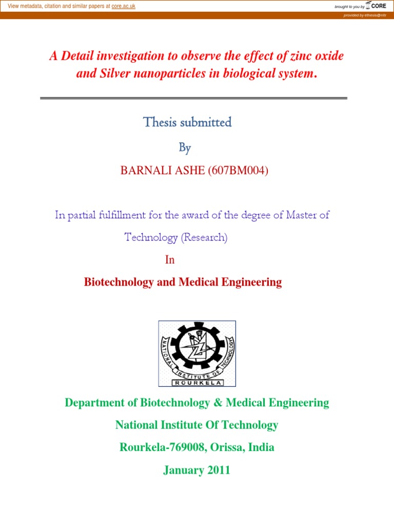 Effects of Zinc Oxide and Silver Nanoparticles | PDF | Nanoparticle ...