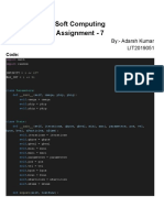 Soft Computing Assignment - 7: By:-Adarsh Kumar LIT2019051