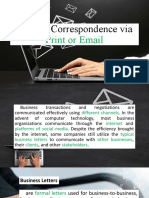 Communicating Business Correspondence via Print or Email