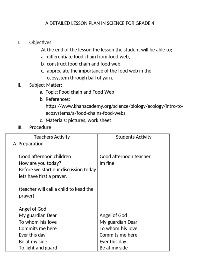 Grade 4 Science: Food Chain & Web Lesson | PDF | Food Web | Systems Ecology