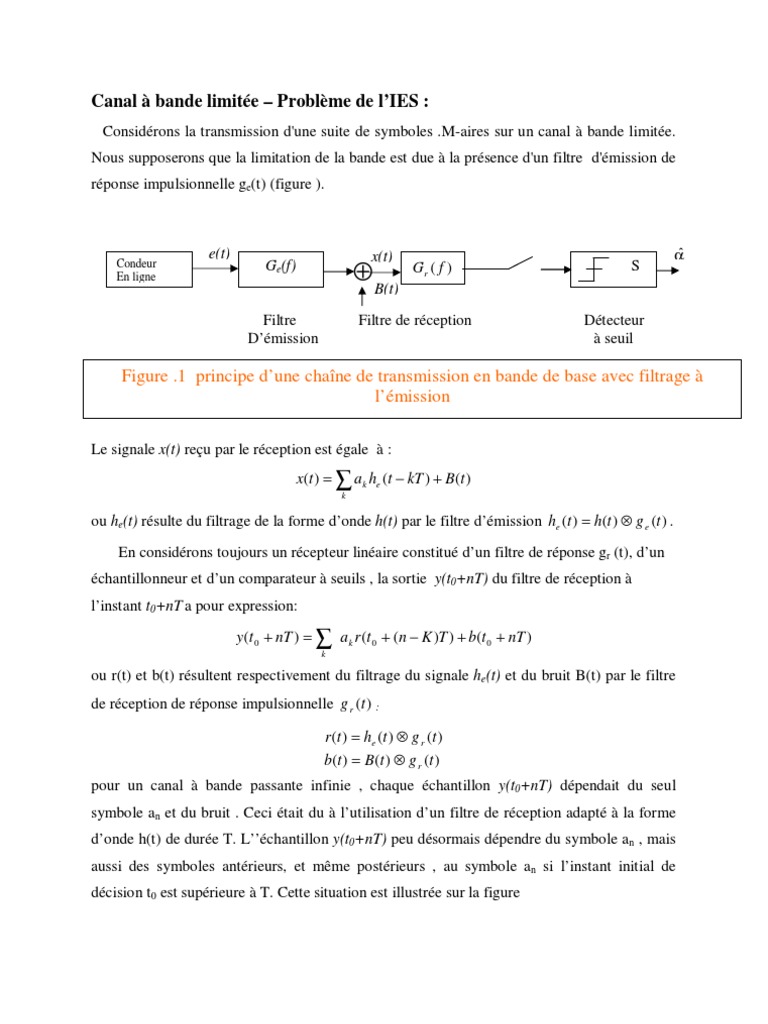 Critère de Nyquist et IES en transmission PDF Filtre (électronique — free download