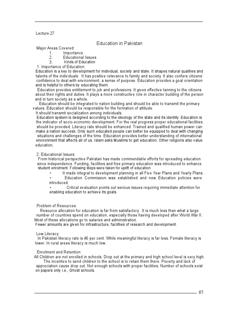 Education Challenges in Pakistan | PDF | Teachers | Academic Degree