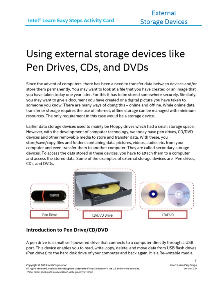 Easy Steps External Storage Devices | PDF | Usb Flash Drive | Computer File