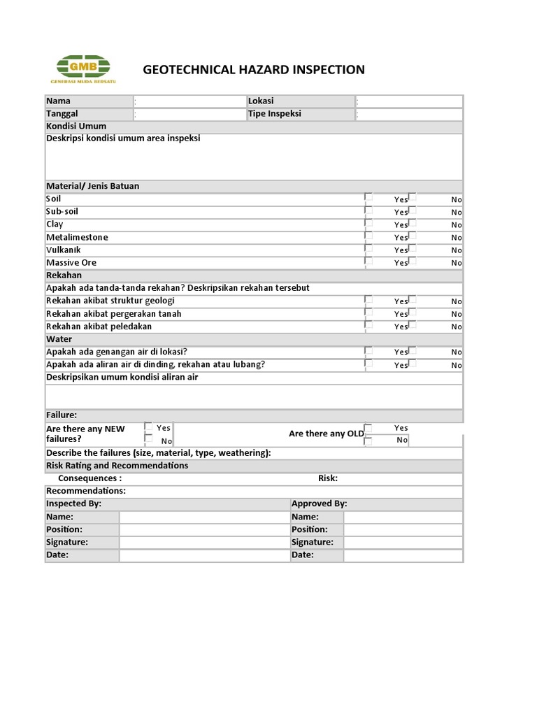 Geotechnical Hazard Inspection Report | PDF