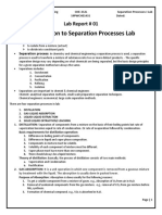Introduction To Separation Processes Lab