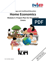 Home Economics: Module 5: Project Plan For Household Linens