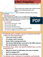 Types of Preposition: Time Prepositions: Place Prepositions: Direction Prepositions