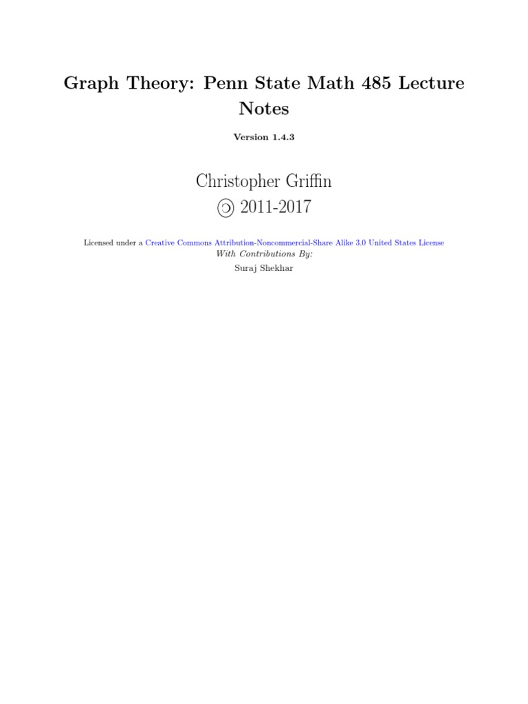 Graph Theory Lecture Notes Overview | PDF | Vertex (Graph Theory ...