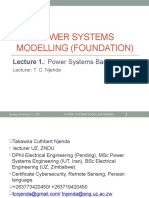Power Systems Modelling Course Overview