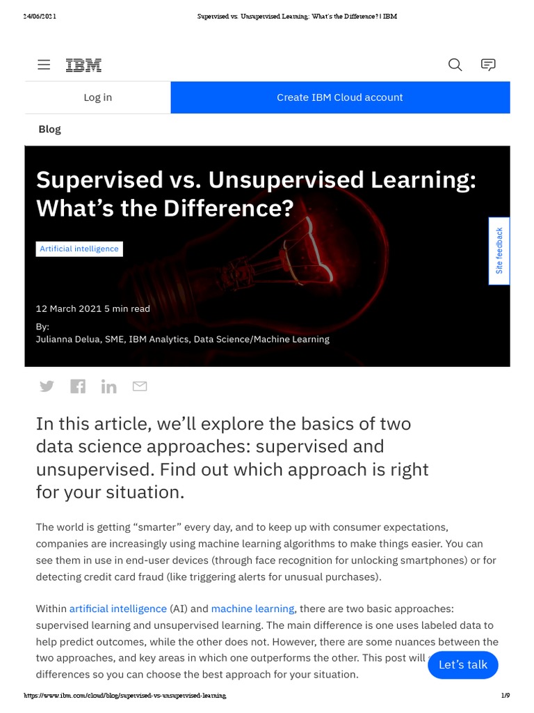 Supervised Vs Unsupervised Learning What S The Difference IBM 24062021 ...