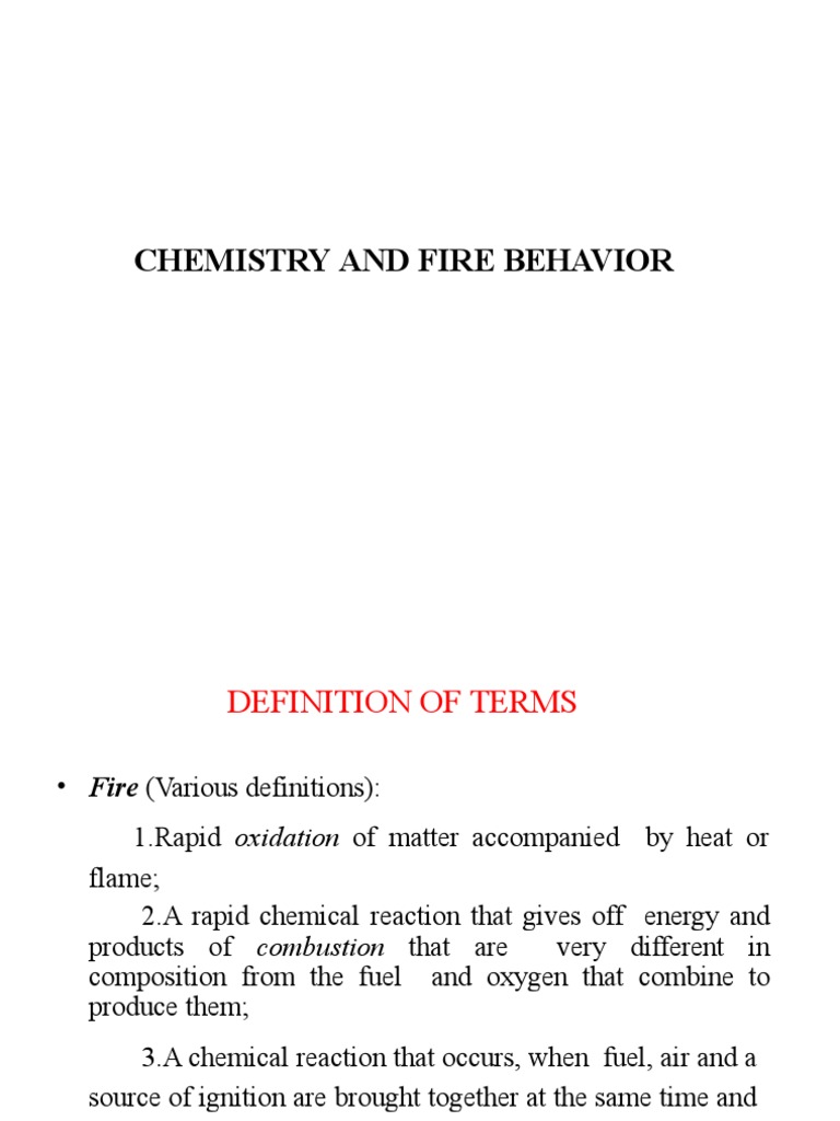 Chemistry of Fire and Combustion | PDF | Combustion | Heat Transfer