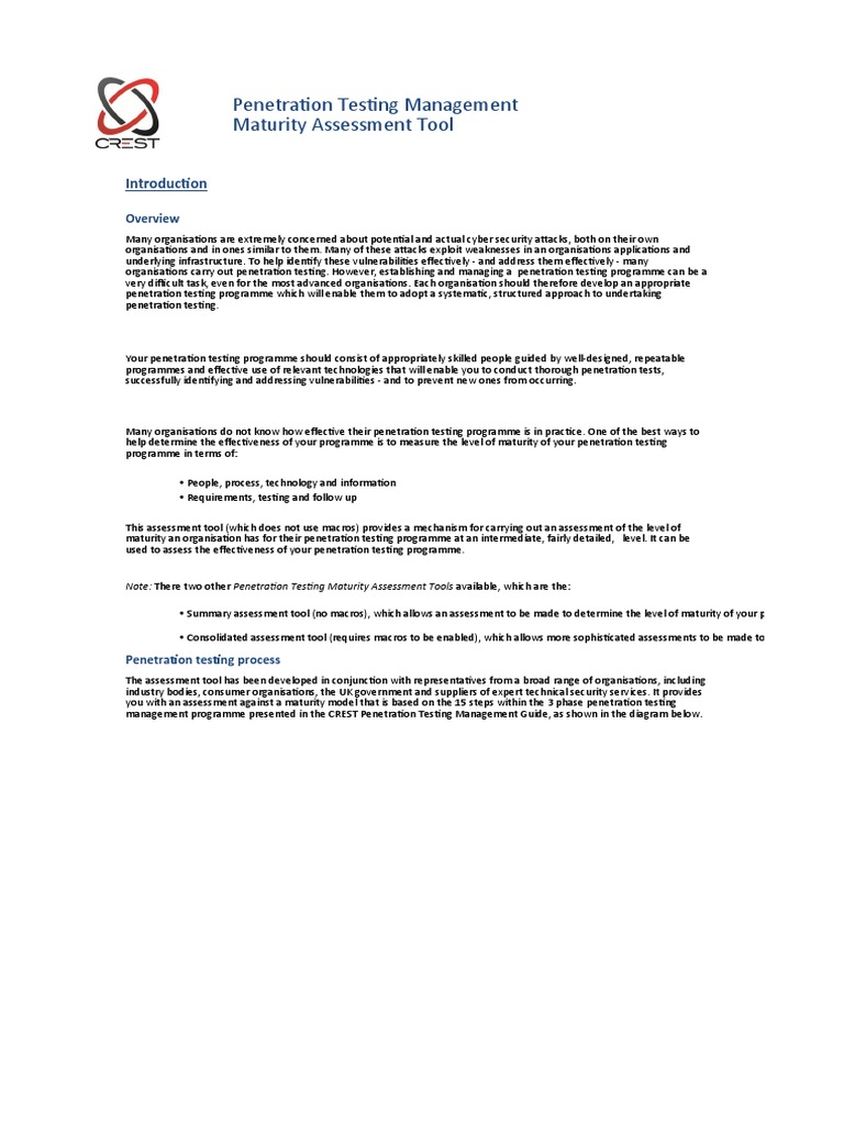 Penetration Testing Management Maturity Assessment Tool | PDF ...