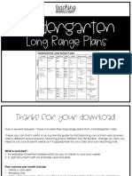 Letters Phonics Kindergarten Long Range Plans