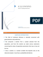 Ie 212 Statistics: Week 4: Sampling Distributions