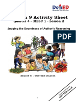 English 9 Activity Sheet: Quarter 4 - MELC 1 - Lesson 2