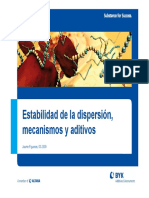 Estabilidad de La Dispersión, Mecanismos y Aditivos. Jaume Figueras, 03-2009
