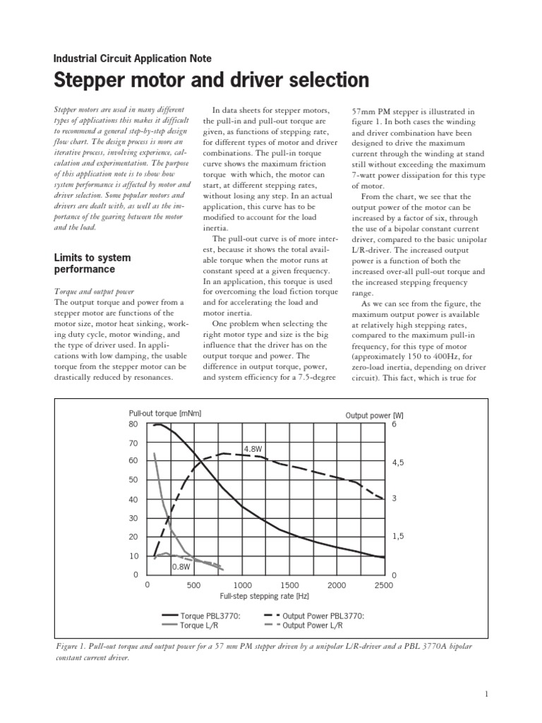 Stepper Motor Selection PDF Electric Motor Bipolar Junction