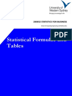 Statistics Formula Sheet New
