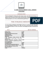 The Fina Nce Mini Ster: The Finance and Investment Cell, Hindu College