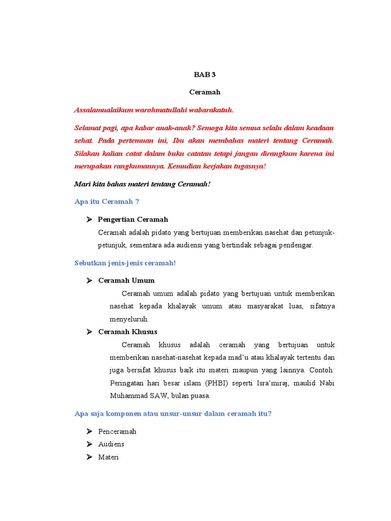 Materi Ceramah | PDF
