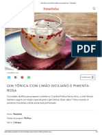 Gim tônica com limão e pimenta