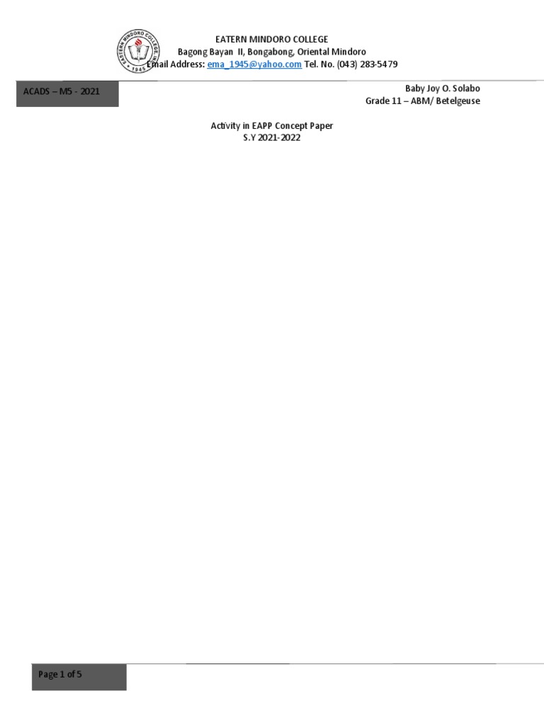 Concept Paper | PDF