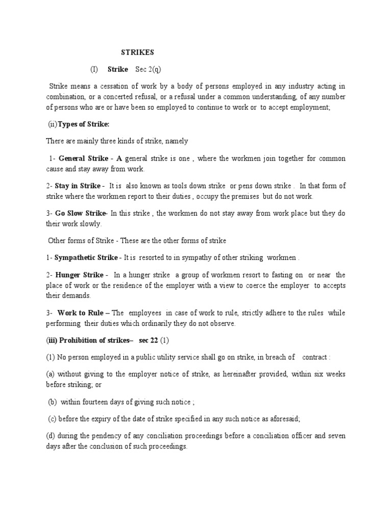 Strike Pdf Strike Action Employment