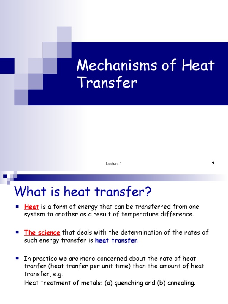 Lecture-1-Introduction To Mechanisms of Heat Transfer | PDF | Heat ...