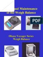 Care and Maintenance of The Weigh Balance