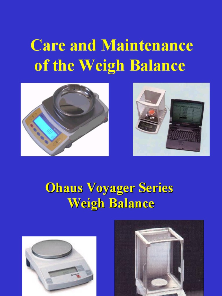 Care and Maintenance of The Weigh Balance PDF Weighing Scale
