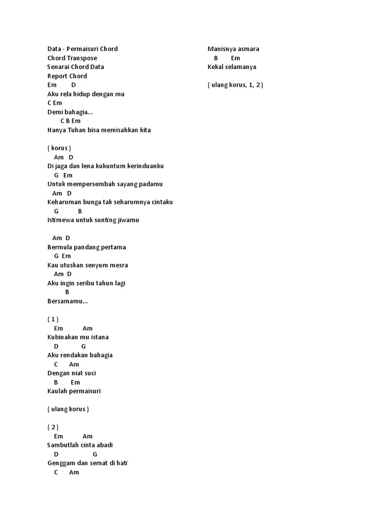 Chord Lagu Melayu PDF