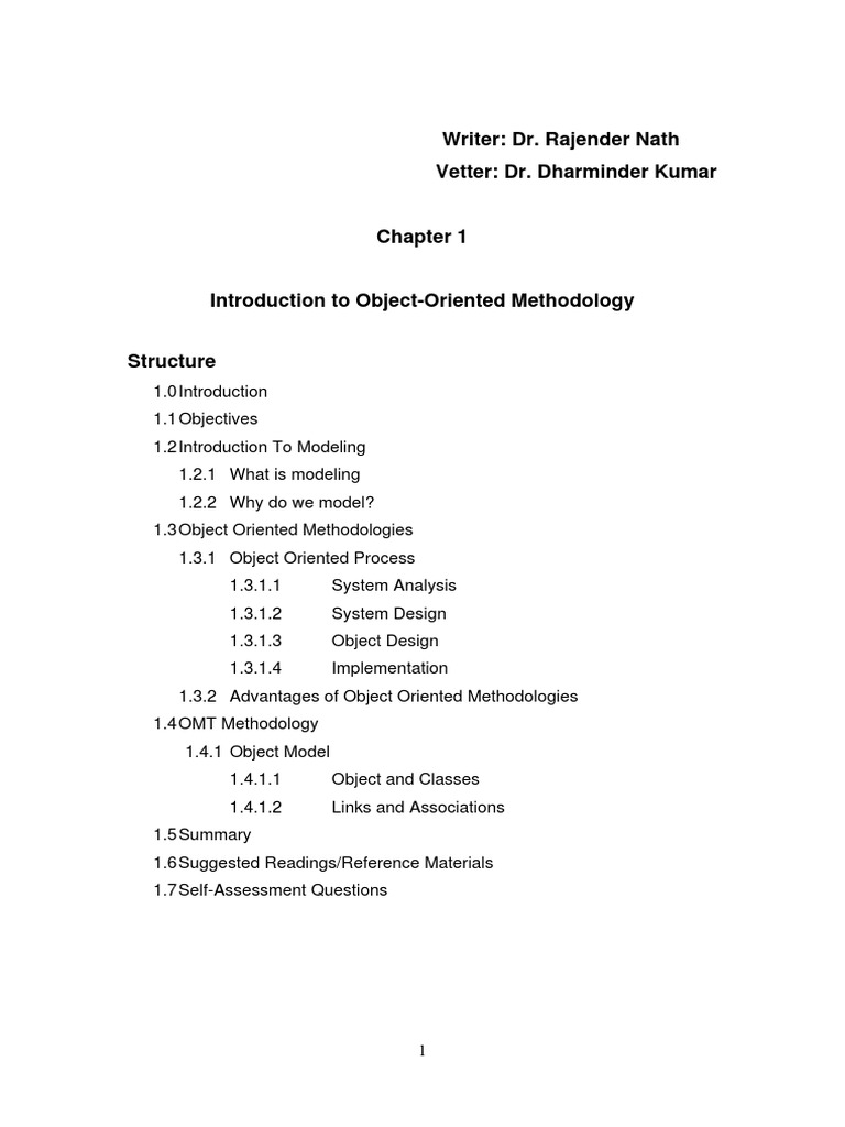 Object Oriented Methodology | PDF | Conceptual Model | Class (Computer ...