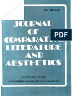 Journal of Comparative Literature and Aesthetics, Vol. XVIII, Nos. 1-2, 2005