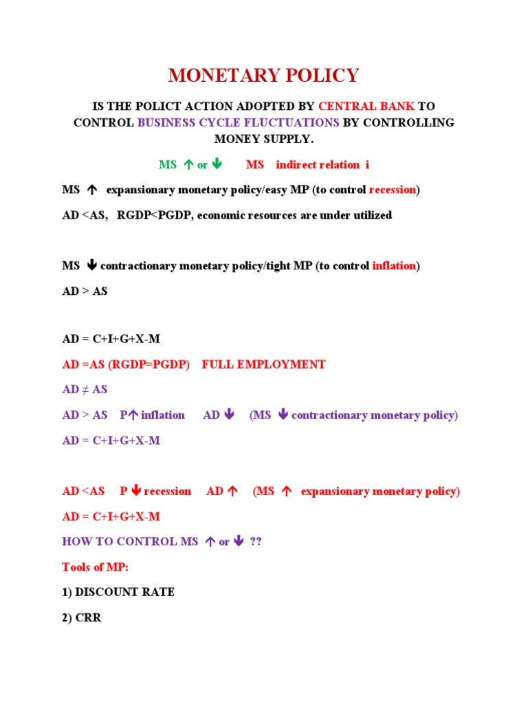 Monetary and Fiscal Policy 03062021 102343pm | PDF | Money Supply ...