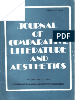 Journal of Comparative Literature and Aesthetics, Vol. XIV, Nos. 1-2, 2001