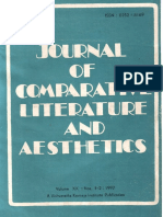 Journal of Comparative Literature and Aesthetics, Vol. XX, Nos. 1-2, 1997