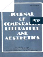 Journal of Comparative Literature and Aesthetics, Vol. XXIII, Nos. 1-2, 2000
