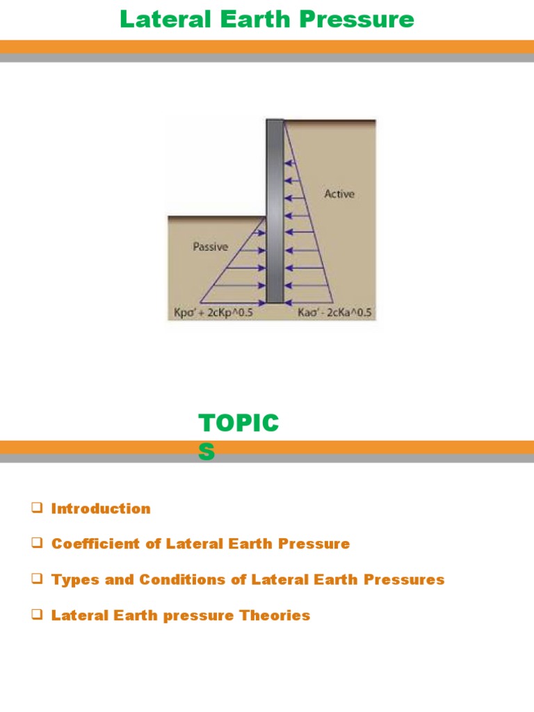 Types of Lateral Earth Pressure Explained | PDF | Civil Engineering ...
