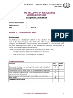 National Fellowship in Palliative Medicine/Nursing: Assignment Cover Sheet