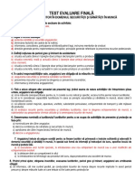 Test Evaluare Finală: Curs - Inspector În Domeniul Securităţii Şi Sănătăţii În Muncă