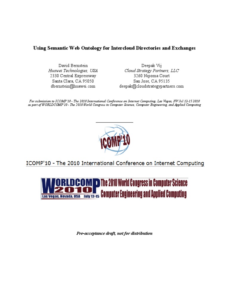 Intercloud Exchange via Semantic Web | PDF | Cloud Computing | Resource ...