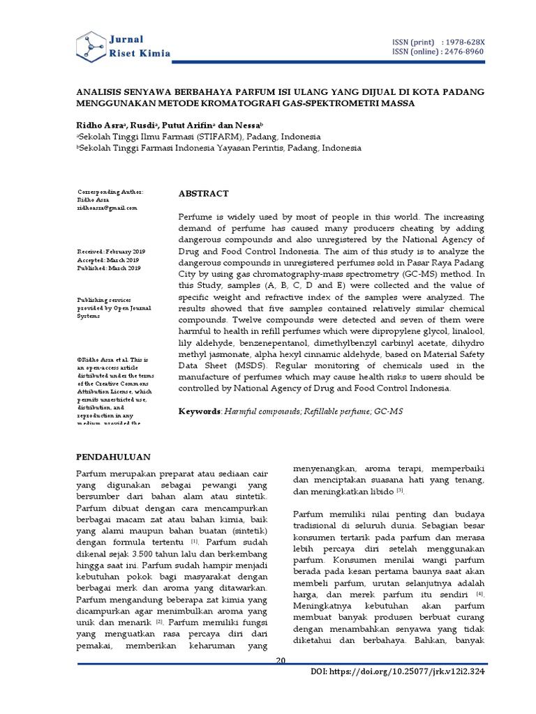 Jurnal GC | PDF | Perfume | Physical Sciences