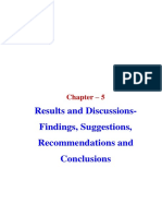 Results and Discussions-Findings, Suggestions, Recommendations and Conclusions