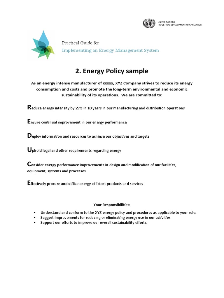 Energy Management Policy Overview | PDF | Business | Art