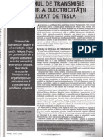 19261200 Sistemul de Transmisie a Electricitatii Fara Fir Realizata de Tesla